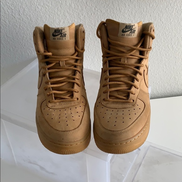 Nike Shoes - Tan Hightop Airforce Ones